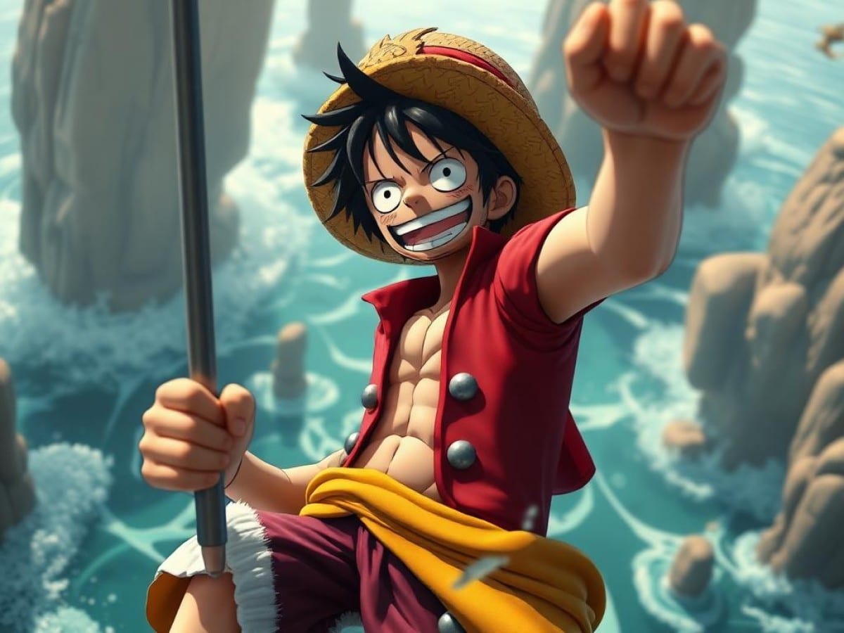 Así se vería Luffy de 'One Piece' explorando las 7 maravillas del mundo