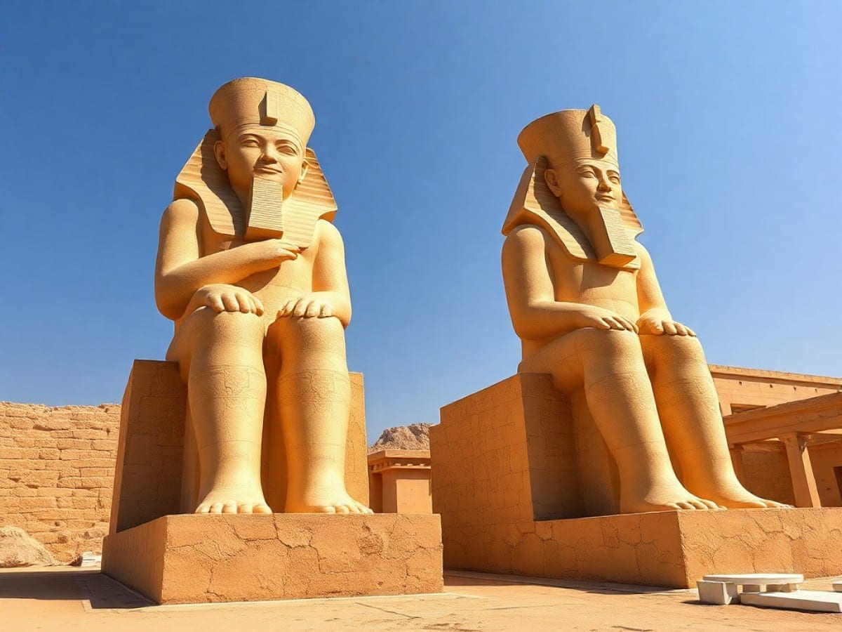 Colossal Statues of Ancient Pharoah Stand Again in Luxor After 30 Years of Work