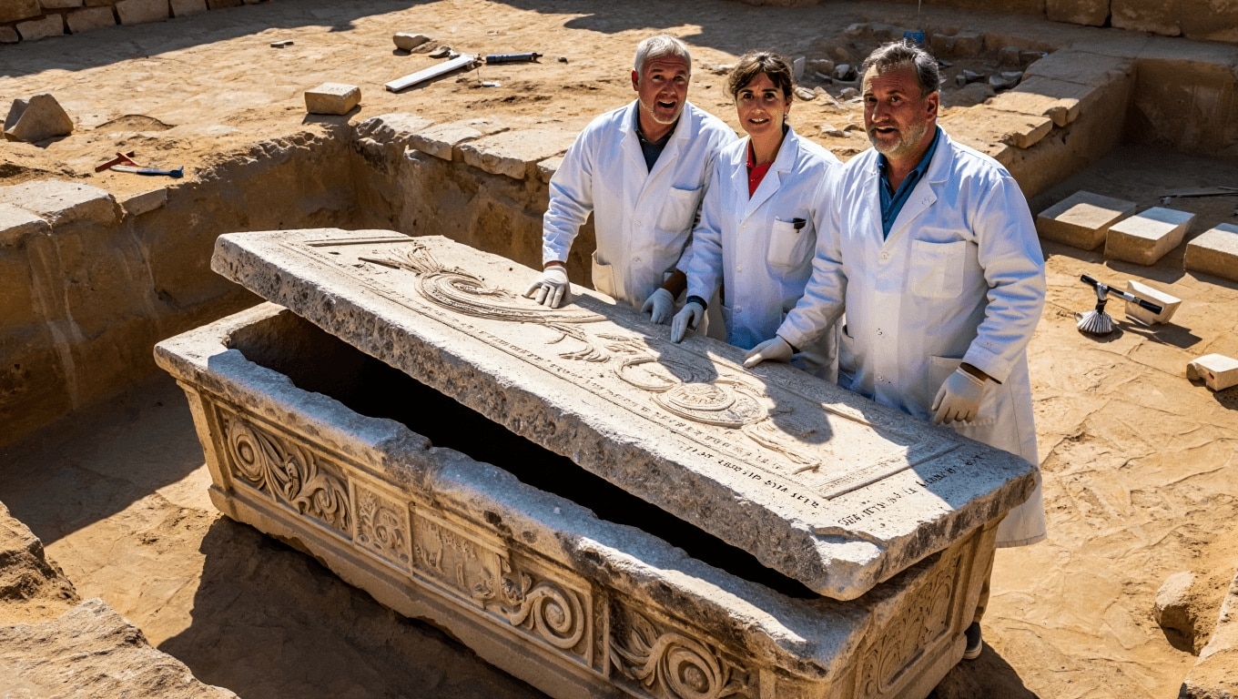 Los arqueólogos quedaron sorprendidos cuando abrieron la tapa de un sarcófago romano sellado de 1.700 años de antigüedad