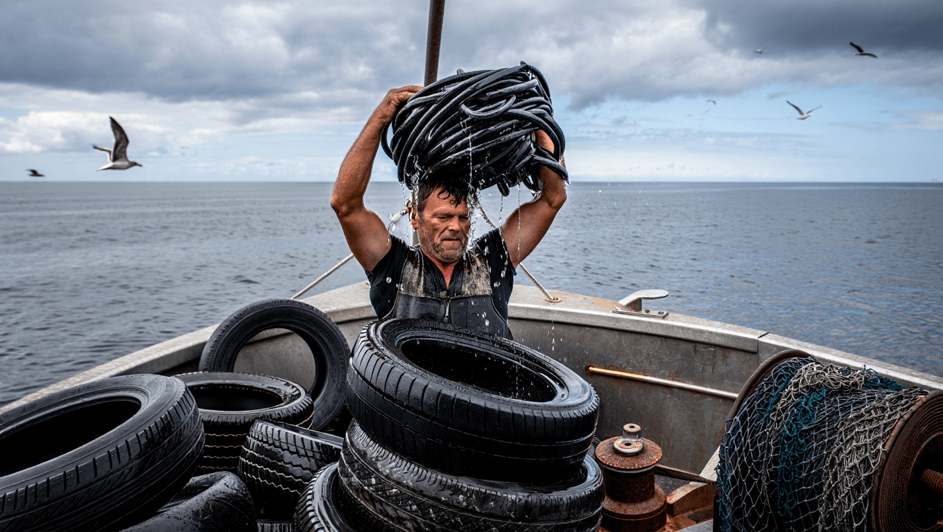 Wasteful Fisherman Turns into Underwater Garbage Man, Pulls Tons of Tires from Canadian Harbors