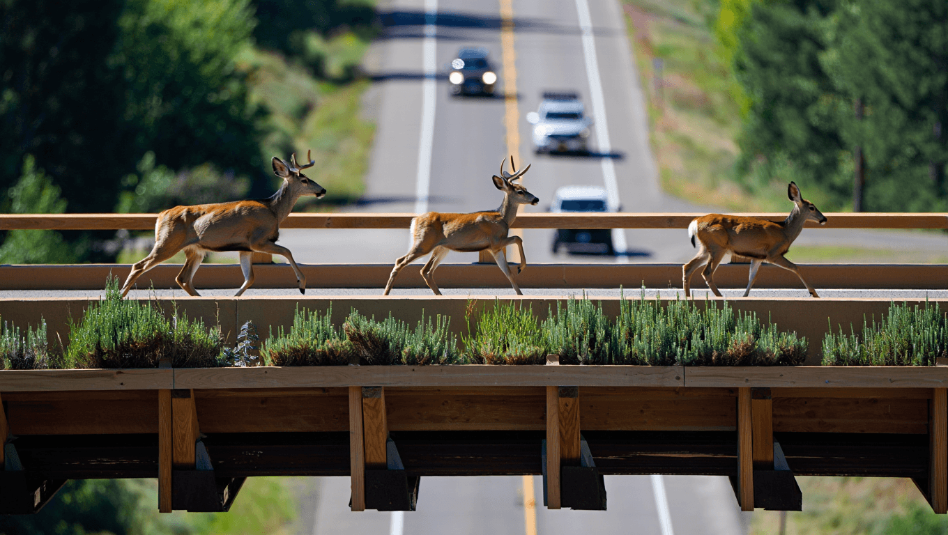 3 Mule Deer Just Inaugurated California’s Newest Wildlife Crossing Bridge