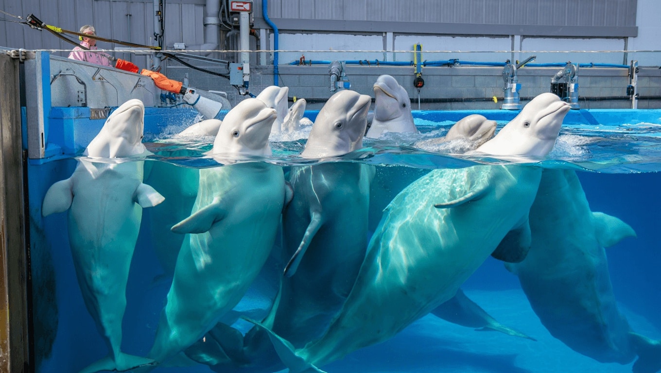 30 Beluga Whales are Finally Being Rescued After 2 Years Waiting in Shuttered Theme Park