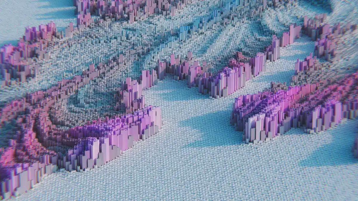 Pantallas de computadora mostrando software de efectos visuales y tecnología de inteligencia artificial en producción