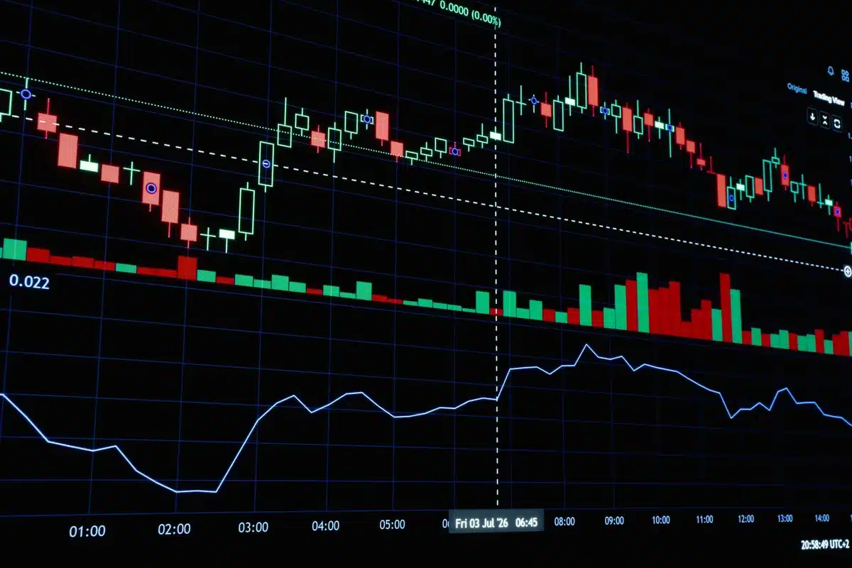 Profesionales en un piso de operaciones monitoreando datos de mercados y cambios de divisas