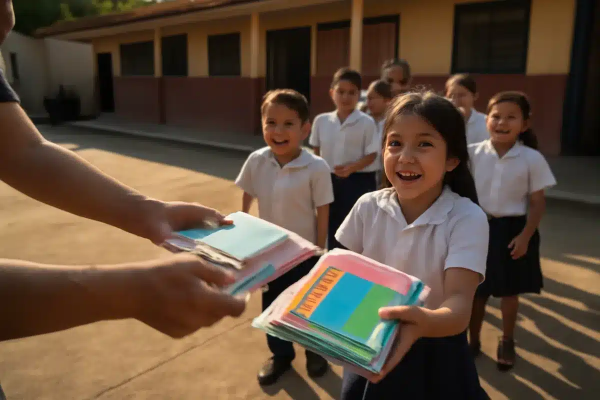 Petroleros donan útiles escolares a primaria Rafael Ramírez en Ciudad del Carmen