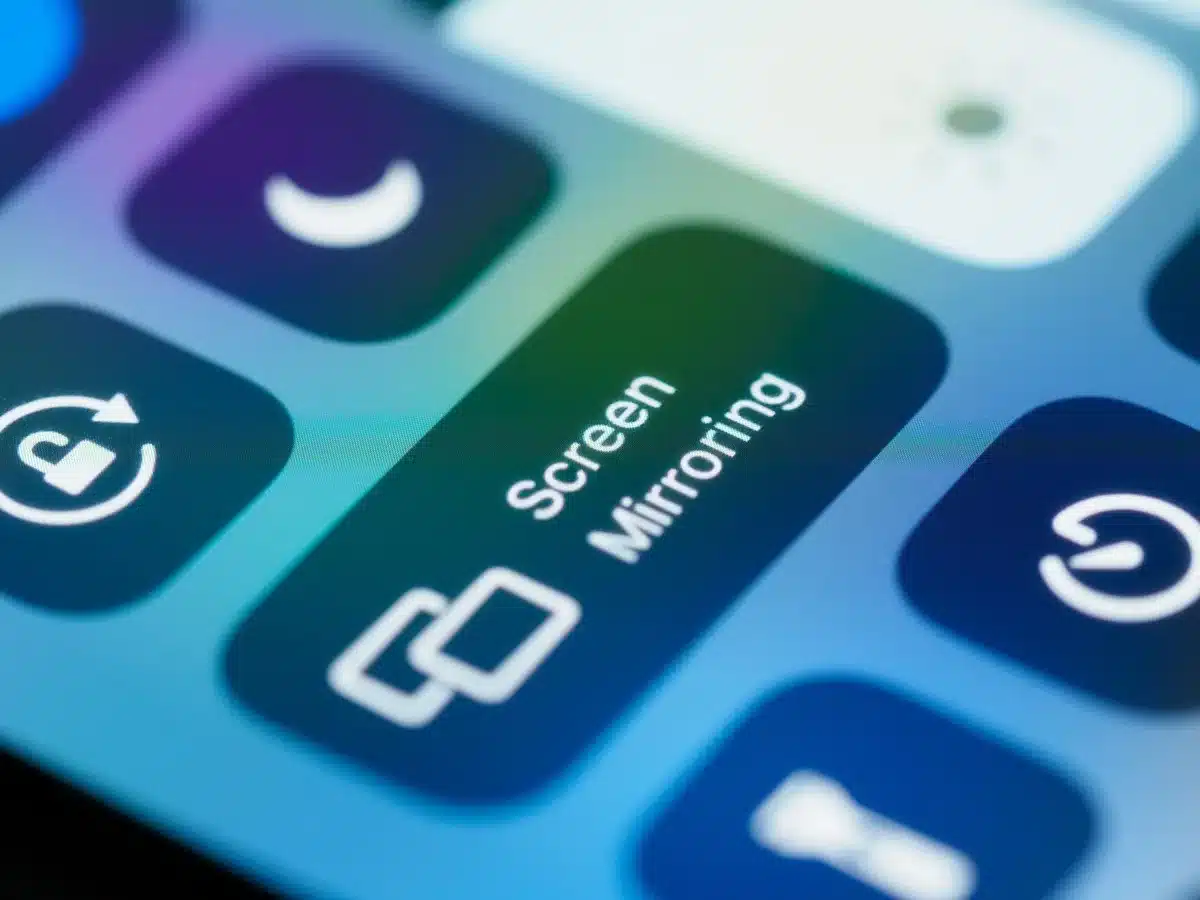 Close-up of a generic smartphone screen showing a storage settings menu with blurred app icons and a highlighted 'Manage storage' entry
